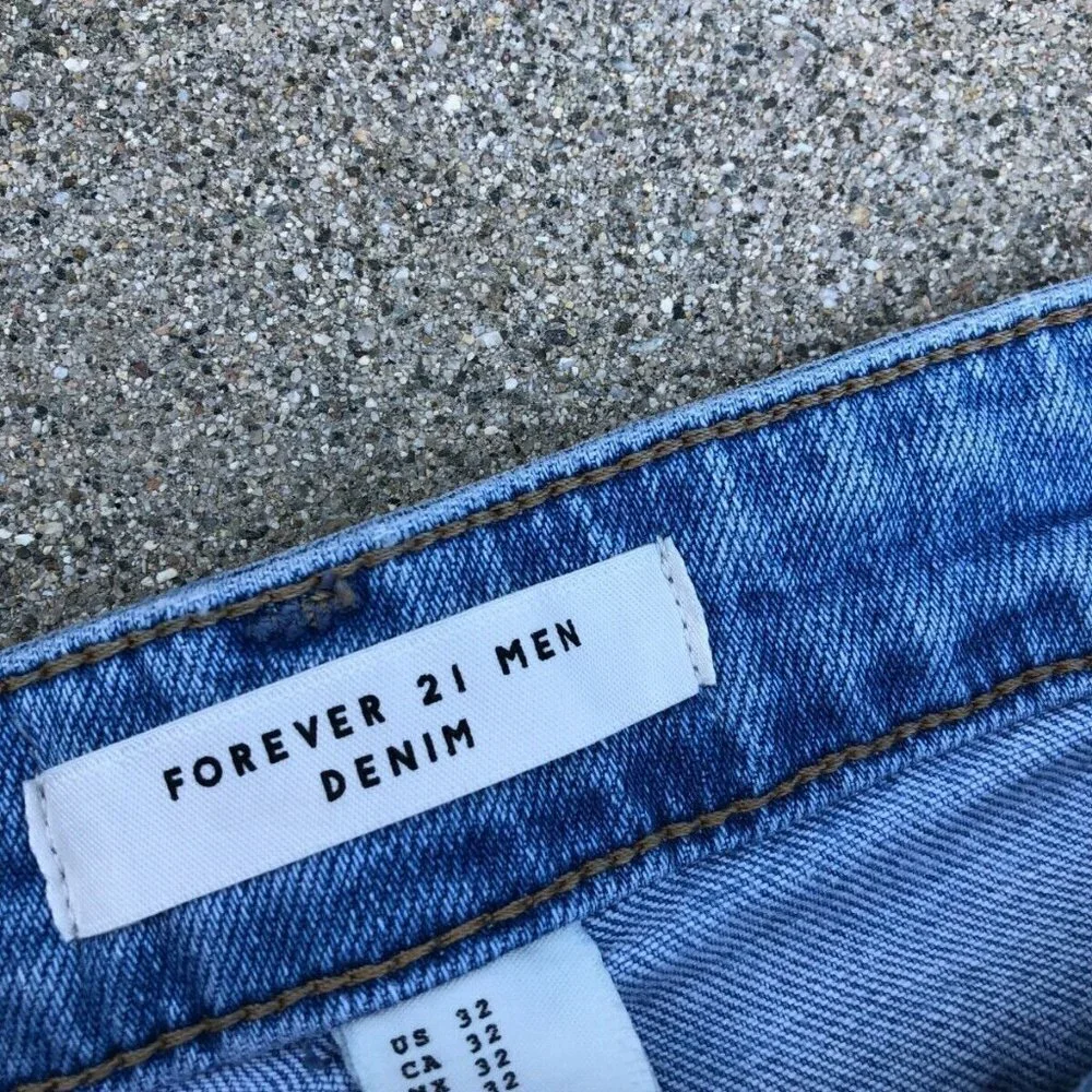 FOREVER 21 DENIM Jeans Pants Men's 32 Blue Skinny Fit​​​​​​​ - Picture 2 of 4